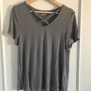 Mossimo Supply Co. Black and White Striped Shirt